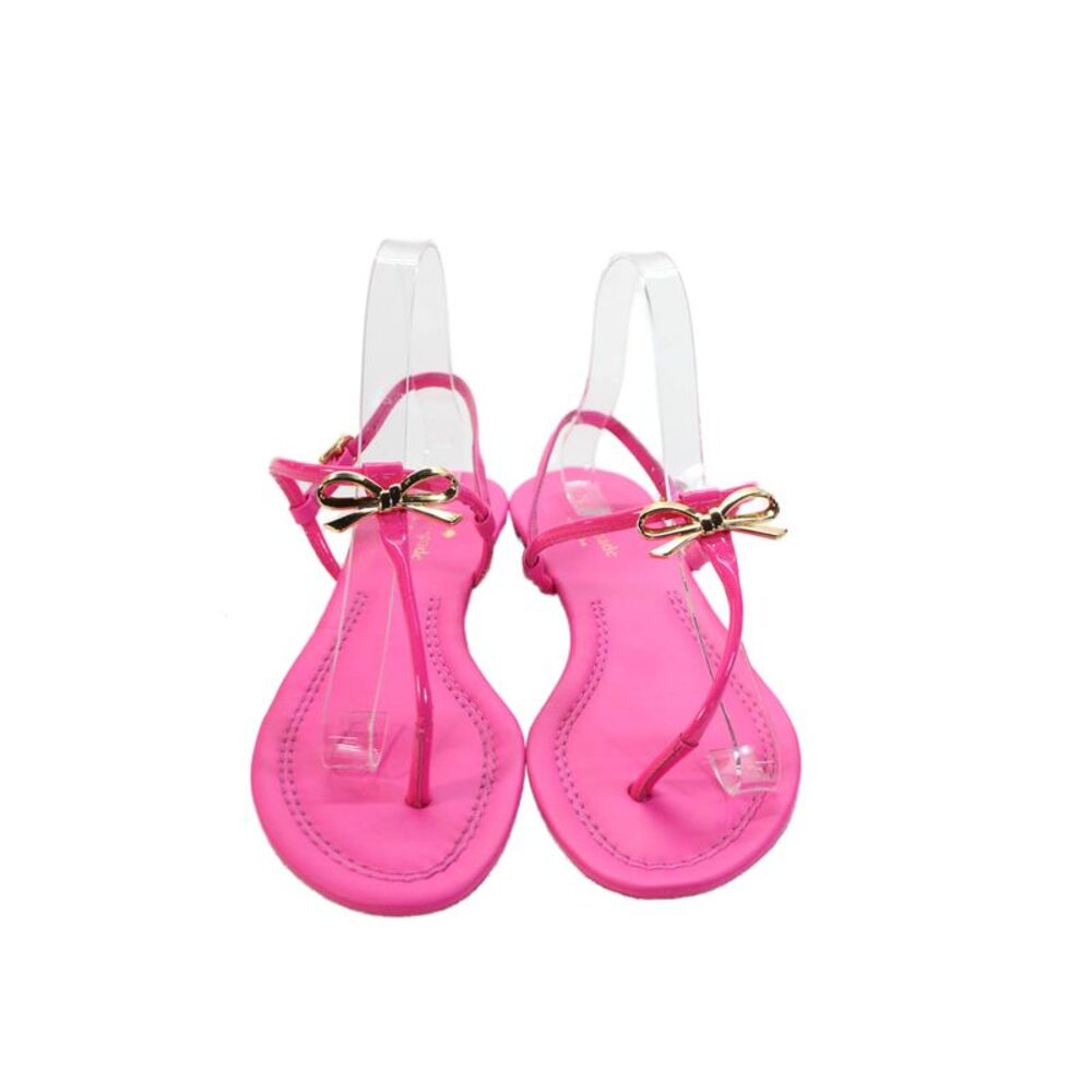 Kate Spade Womens Gold Tone Bow Accent Sandals Pink Size 8.5 - Picture 2 of 5